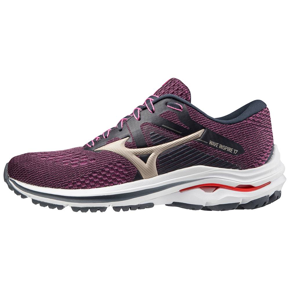 Tenis Para Correr Mizuno Wave Inspire 17 Para Mujer Morados/Blancos 0894673-WA